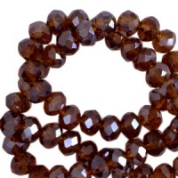 Top Glas Facett Glasschliffperlen 8x6mm rondellen Russet brown-amber pearl shine coating